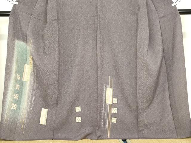 平和屋着物▽訪問着 単衣 短冊文 暈し染め 金彩 正絹 逸品 DABE4217az