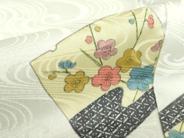 平和屋着物▽小紋 単衣 破れ色紙花文 高島屋扱い 洗える着物 DABE4224az