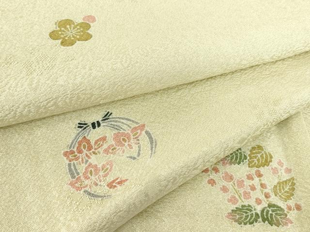 平和屋着物▽上質な小紋 単衣 作家物 花丸文 正絹 逸品 DABE4304az