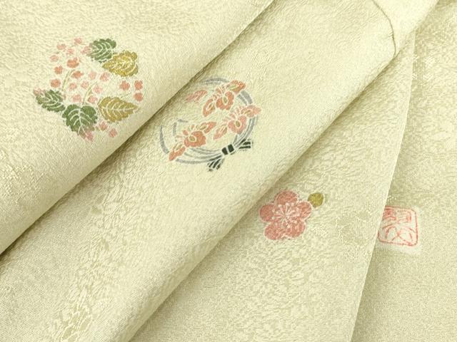 平和屋着物▽上質な小紋 単衣 作家物 花丸文 正絹 逸品 DABE4304az