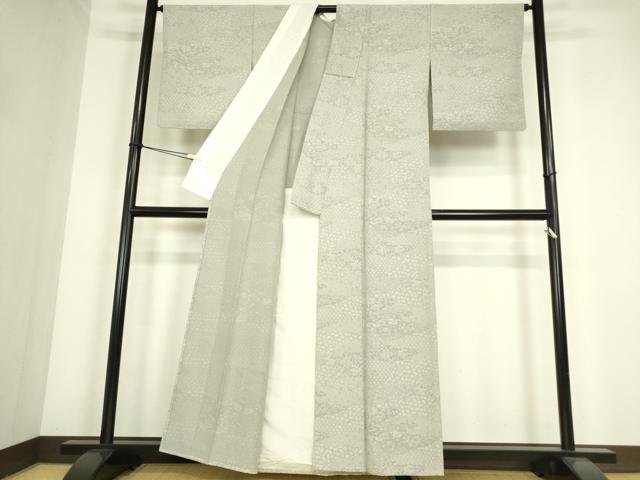 平和屋着物▽江戸小紋 単衣 流水花鳥文 正絹 逸品 DABE4324az