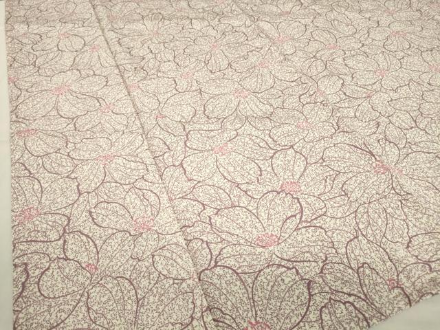 平和屋着物▽伝統工藝蒔糊小紋 単衣 花尽くし 反端付き 正絹 逸品 未使用 DABE4328az