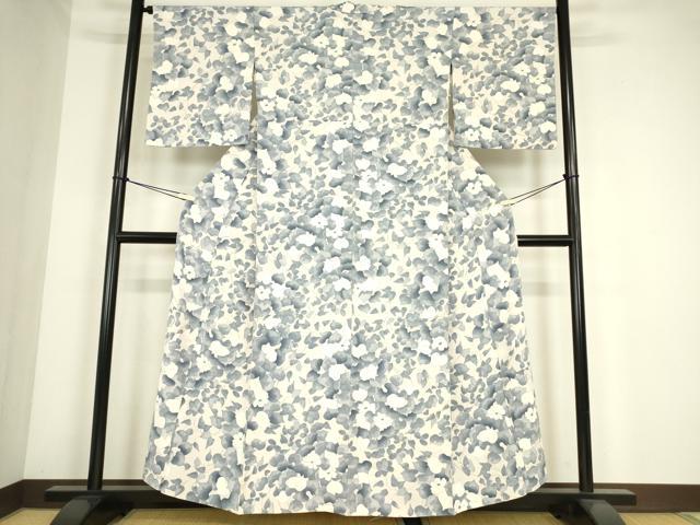 平和屋着物▽上質な小紋 単衣 草花文 正絹 逸品 DABE4331az