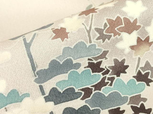 平和屋着物▽訪問着 単衣 樹林風景文 暈し染め 正絹 逸品 DABE4343az