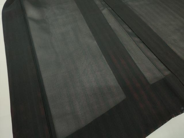 平和屋着物▽羽織 スリーシーズン 春夏秋 塵除け 紗 縞 黒地 正絹 逸品 DABE4436az