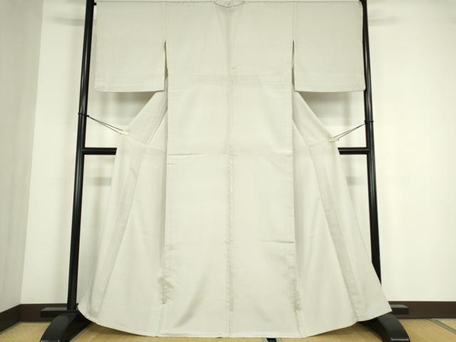 平和屋着物▽上質なお召 単衣 吉祥柄 正絹 逸品 DABE4452az