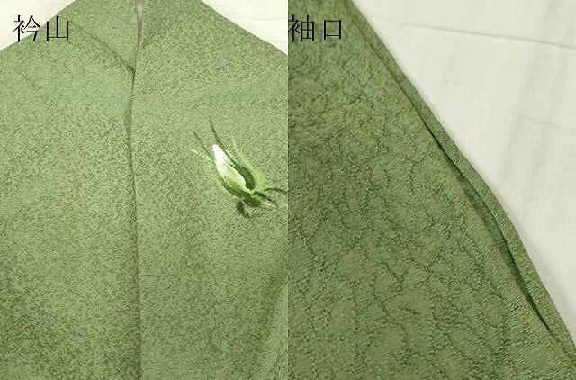 平和屋着物▽訪問着 単衣 作家物 草花文 手描き 正絹 逸品 DABE4467az