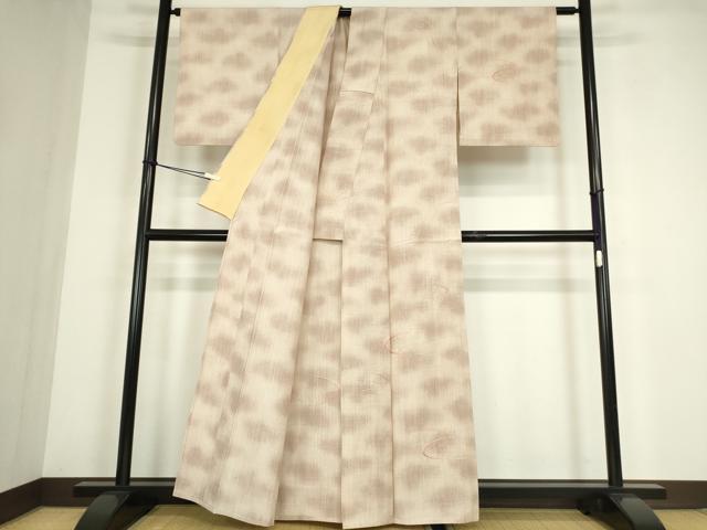 平和屋着物▽訪問着 単衣 紬地 総刺繍 紐文 正絹 逸品 DABE4470az