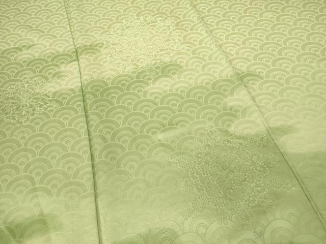平和屋着物▽訪問着 単衣 刺繍 正倉院青海波花文 暈し染め 正絹 逸品 DABE4479az