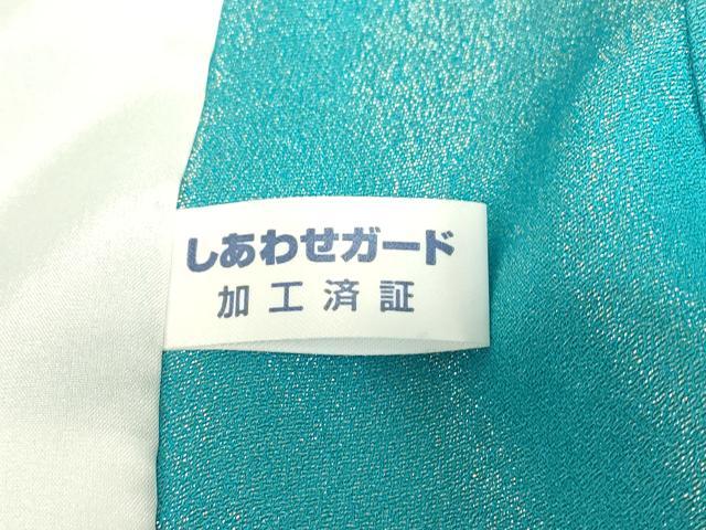 平和屋着物▽上質な色無地 単衣 金通し地 縹色 正絹 逸品 DABE4490az