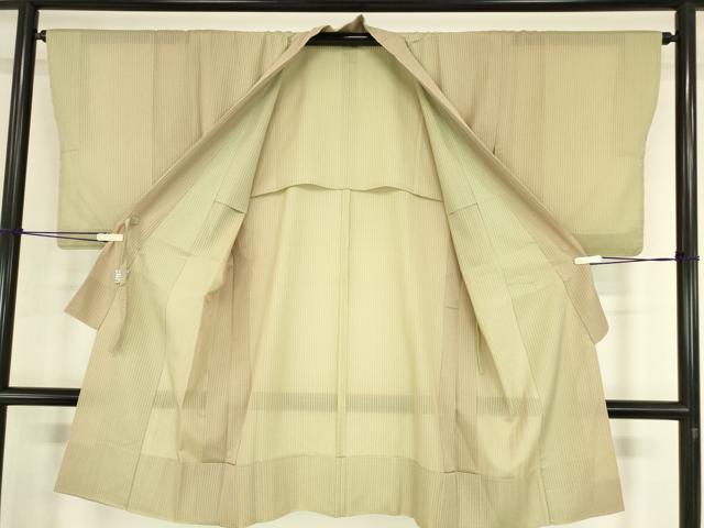 平和屋着物▽道中着 スリーシーズン 春夏秋 塵除け 紗 斜線文 ロング丈 正絹 逸品 未使用 DABE4501az