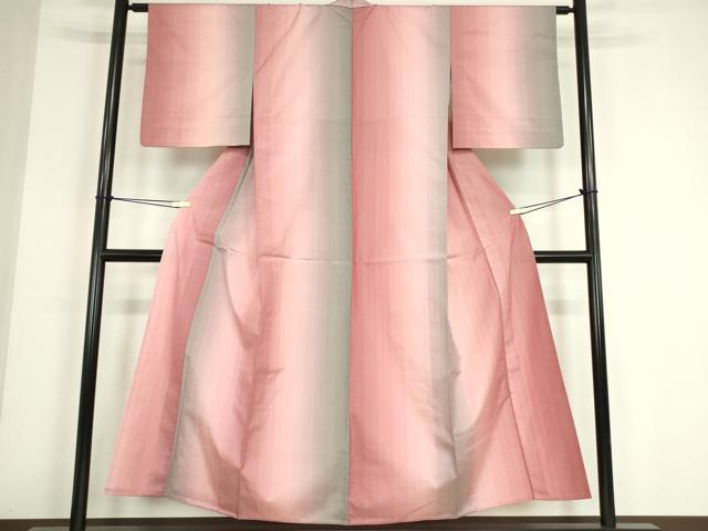 平和屋着物▽上質な紬 単衣 霞文 正絹 逸品 DABE4527az