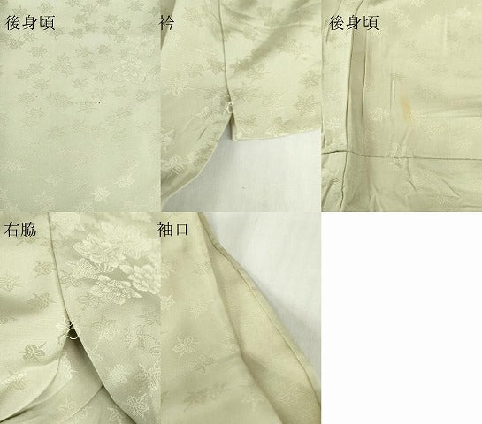 平和屋着物▽上質な色無地 単衣 舞花地紋 柳鼠色 正絹 逸品 DABE4529az