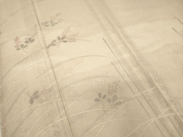 平和屋着物▽中国三大刺繍 スワトウ刺繍 汕頭刺繍 訪問着 無双 紗袷 紗×紗 草花文 正絹 逸品 DABE4535az