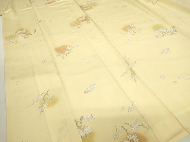 平和屋着物▽上質な小紋 単衣 枝花文 正絹 逸品 DABE4544az