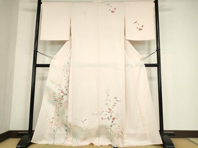 平和屋着物▽訪問着 単衣 飛鳥花文 暈し染め 正絹 逸品 DABE4550az