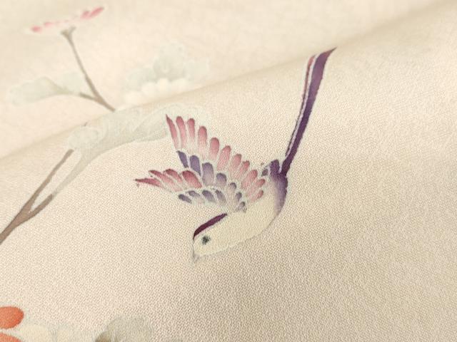 平和屋着物▽訪問着 単衣 飛鳥花文 暈し染め 正絹 逸品 DABE4550az