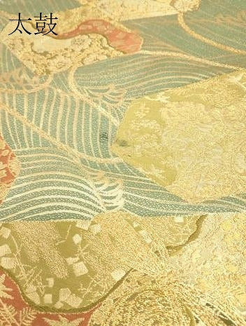 平和屋着物▼佐賀錦 六通柄袋帯 花文箱 金糸 正絹 逸品 DABE4580az