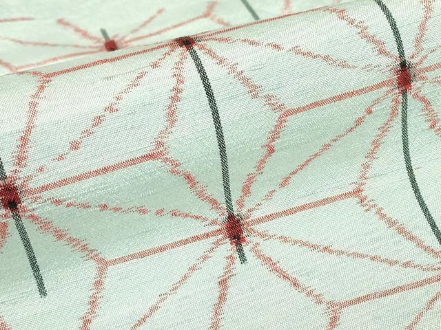 平和屋着物▽上質な紬 単衣 麻の葉文 正絹 逸品 DABE4639az