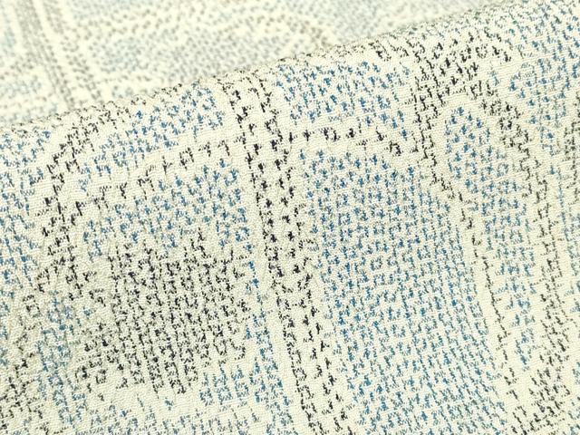 平和屋着物▽本塩沢 単衣 花唐草文 正絹 逸品 DABE4643az