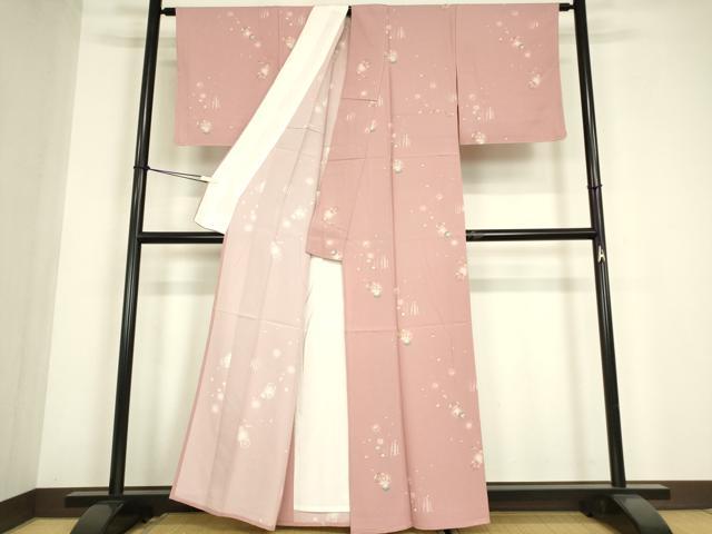 平和屋着物▽上質な小紋 単衣 舞花文 蛍暈し 正絹 逸品 未使用 DABE4664az