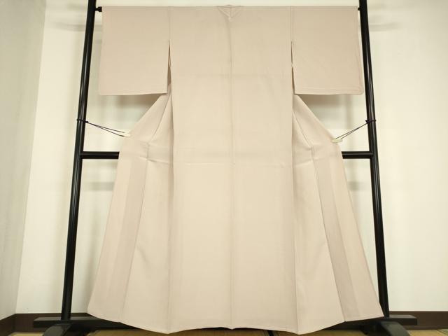 平和屋着物▽上質な色無地 単衣 灰桜色 正絹 逸品 DABE4665az