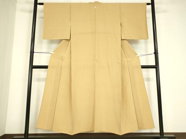 平和屋着物▽上質な色無地 単衣 飴色 正絹 逸品DABE4670az