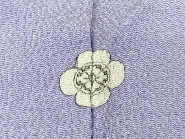 平和屋着物▽上質な色無地 単衣 藤紫色 鬼しぼ縮緬 正絹 逸品 DABE4678az