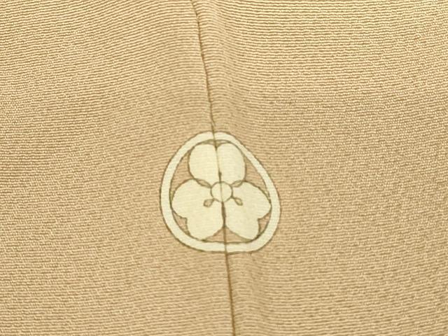 平和屋着物▽上質な色無地 単衣 白茶色 正絹 逸品 DABE4687az