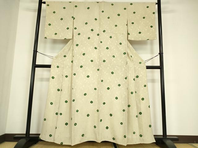 平和屋着物▽上質な小紋 単衣 絞り 零れ松葉花文 正絹 逸品 DABE4699az