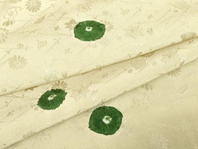 平和屋着物▽上質な小紋 単衣 絞り 零れ松葉花文 正絹 逸品 DABE4699az