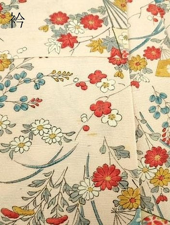 平和屋着物▽上質な小紋 単衣 紬地 扇面花文 正絹 逸品 DABE4704az