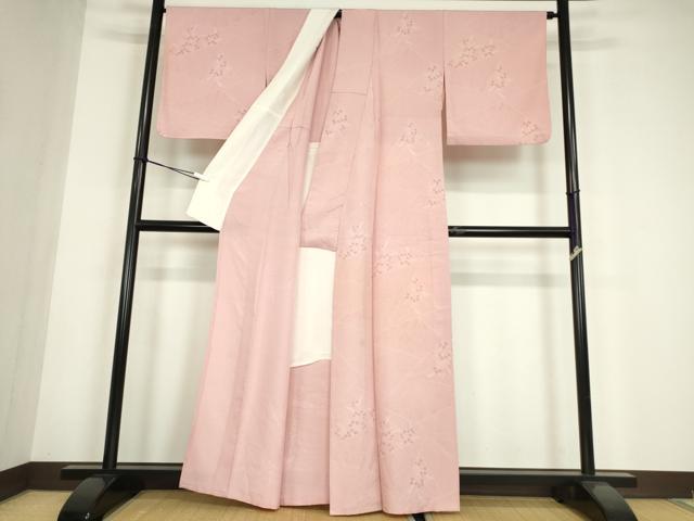 平和屋着物▽上質な小紋 単衣 萩文 正絹 逸品 DABE4717az
