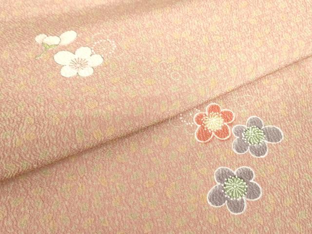平和屋着物▽小紋 単衣 舞梅文 洗える着物 未使用 DABE4719az