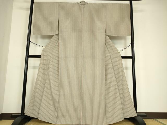平和屋着物▽小紋 単衣 縞 洗える着物 DABE4746az