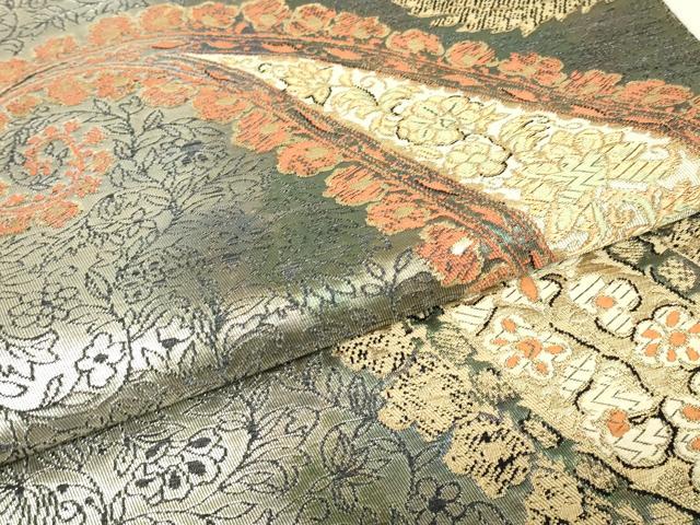 平和屋着物▼西陣 服部織物謹製 六通柄袋帯 カシミヤ ペイズリー柄 正絹 逸品 DABE4787az