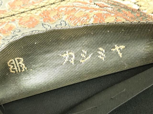 平和屋着物▼西陣 服部織物謹製 六通柄袋帯 カシミヤ ペイズリー柄 正絹 逸品 DABE4787az