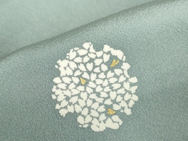 平和屋着物▽上質な小紋 単衣 蛍暈し 舞桜文 金彩 正絹 逸品 DABE4800az