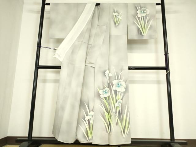 平和屋着物▽訪問着 単衣 草花文 暈し染め 正絹 逸品 DABE4802az