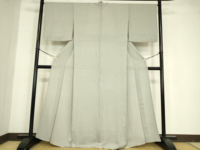 平和屋着物▽上質な小紋 単衣 格子文 正絹 逸品 DABE4808az