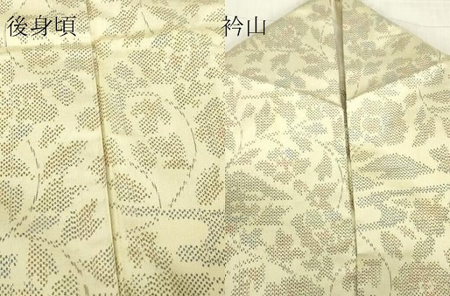 平和屋着物▽上質な紬 単衣 風景花文 正絹 逸品 DABE4812az
