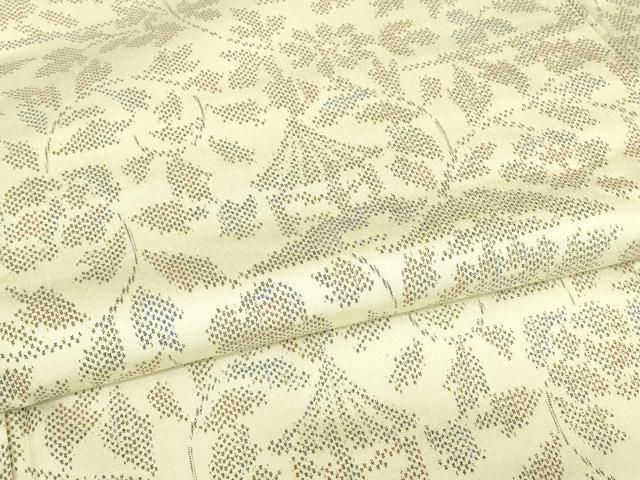 平和屋着物▽上質な紬 単衣 風景花文 正絹 逸品 DABE4812az