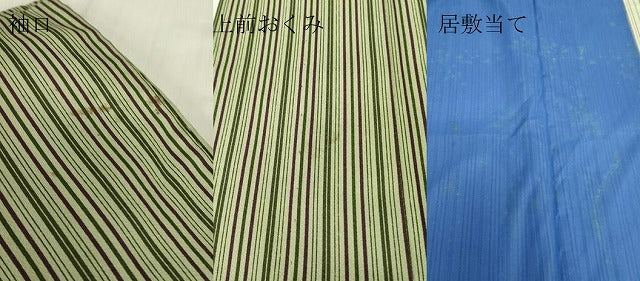 平和屋着物▽小紋 単衣 縞 洗える着物 DABE4828az