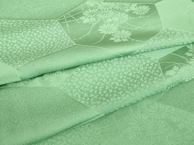 平和屋着物▽上質な色無地 単衣 切嵌め花地紋 薄青色 大丸扱い 正絹 逸品 DABE4830az