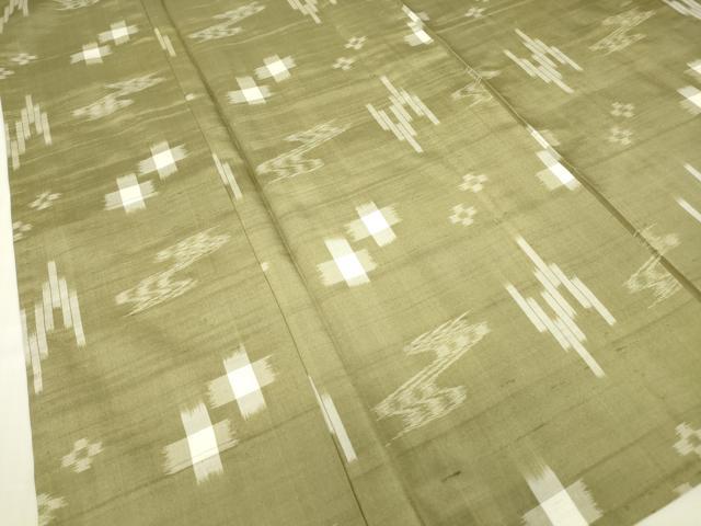 平和屋着物▽上質な紬 単衣 絣流水花文 正絹 逸品 DABE4833az