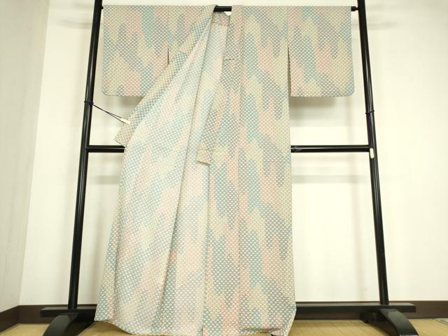 平和屋着物▽小紋 単衣 小花 洗える着物 DABE4840az