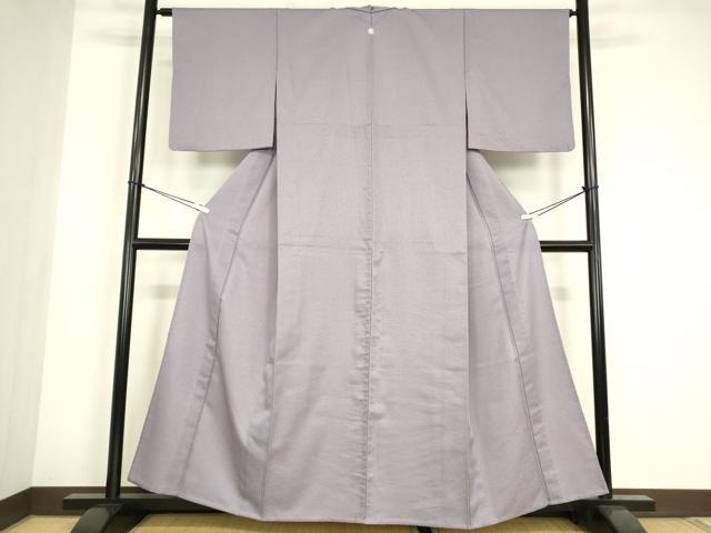 平和屋着物▽東京友禅 熊谷好博子 色無地 単衣 藤紫色 さんび謹製 洗える着物 DABE4841az