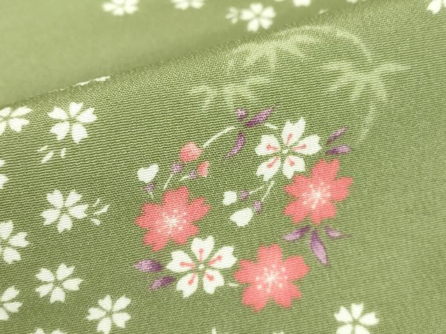 平和屋着物▽小紋 単衣 舞花文 洗える着物 DABE4844az