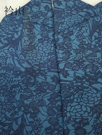 平和屋着物▽小紋 単衣 型染 草花文 洗える着物 DABE4863az