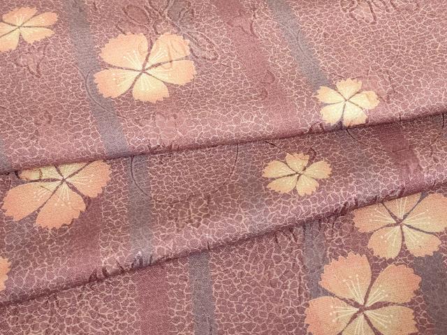 平和屋着物▽小紋 単衣 舞花文 洗える着物 DABE4864az